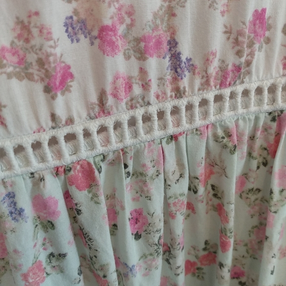 LoveShackFancy CAMILLE Petticoat Tier Floral Chic Dress Pink Patchwork Shabby XS - Picture 4 of 14